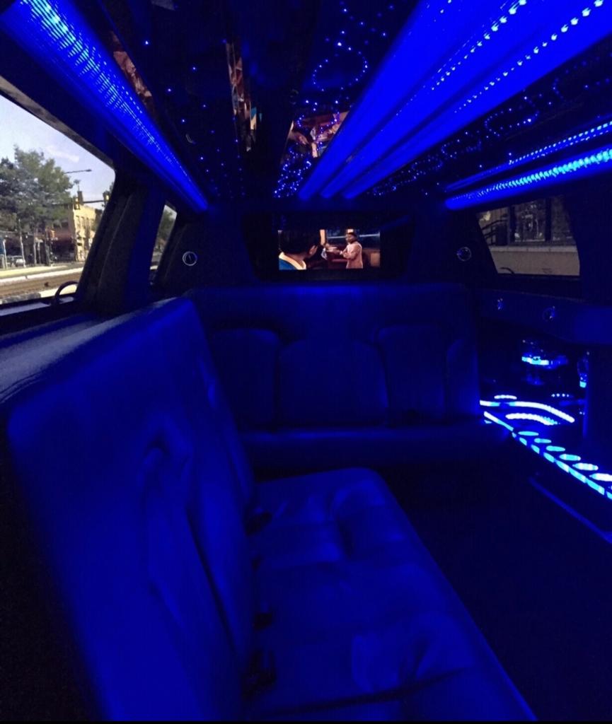 10-passenger Lincoln MKT limo interior