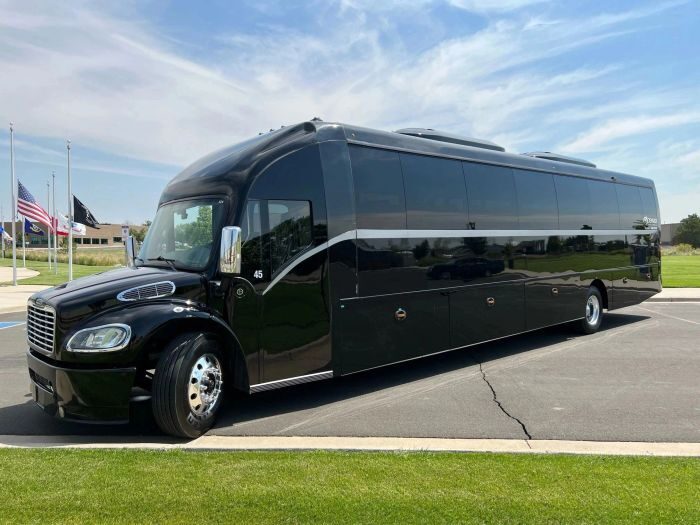 Black coach bus – Woody Creek limo service